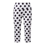 Women's Summer Low Waisted Capri Pants Slim Fit Dot Print Cropped Leggings for Casual Occasions Work