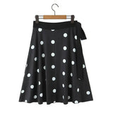 Spring Summer New Low-Waist Side-Tie Skirt For Women Sexy Large Polka Dot Print Midi Skirt Pure Desire Fashion Style Skirt 1KIJ