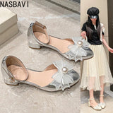 Girls Bowknot Crystal Party Wedding Princess Shoes Sandals for Women Dress Shoes Size 32-40