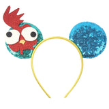 Disney Festival Party Cosplay Mouse Ears Headband 3.3" Ears Glitter Hairband Without Bow For Boys DIY Cartoon Hair Accessories