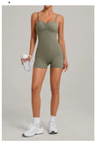 Womens Two Way Wear Bodysuit Sleeveless Yoga Stretch One Piece Romper Sexy Fitness Side Pockets Sportwears Bodysuit