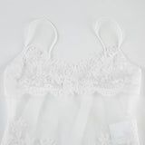 FDYOUI Sexy Lace Patchwork Mesh Long Dress Women Spaghetti Strap See-through Evening Party Dresses White Black Night Club Outfit