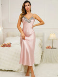 Women's Summer Dresses V Neck With Lace Trim Long Breathable Elegant Dress Women's Clothing For Home And Parties
