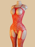 Transparent Fishnet Lingerie Women Crotchless Bodysuits Sexy Open Crotch Pantyhose Teddy Jumpsuits Erotic Full Body Stockings