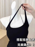 Japan Style Seamless V-Neck Halter Bra Small Bust Petite Straps Open Back Sexy Underwear Women One Piece Comfort Fit Daily Wear