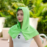 Summer Cooling Hoodie Towel Sweat-absorbent Cool Anti-UV Cycling Soft Cold Sensing Quick-drying Scarf for Fitness Hiking Fishing