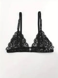 Hot Sexy Lingerie Female Bra Garter Panty Ultra-thin Semi See-through Full Lace Comfortable No-steel Ring Bras Thong Body Suit