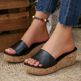 Fashion White Wedges Sandals Women Plus Size 43 Chunky Platform Slippers Woman Lightweight Peep Toe High Heel Sandals Female