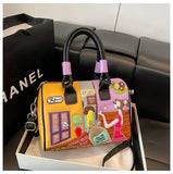 PU New Personality Stylish Shoulder Bags Design Patchwork Zipper 2025 Hot Sale Women's Bags Retro High Quality Women's Bags