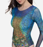 2026 New Mesh Retro Long Sleeve One Piece Swimsuit High Cut Sexy Bathing Suit Solid Color Women's Swimwear Beach Surfing Suit