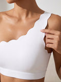 Summer Solid Color One Shoulder Strap Women Bra Thin Cup Wireless Push Up Bralette Comfort No Lining Daily Wear