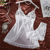A Set Of Tulle Ultra Sexy Nightgown V-neck Bra Open Sleep Skirt Night Erotic Dress Woman Sheer Pajamas Lingerie Pants Luxury kit