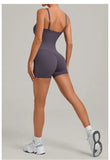 Outdoor Backless Yoga One Piece Suit Women Multiple Wearing Methods Sleeveless Slim Fit Pocket Stretch Sports Fitness Jumpsuit