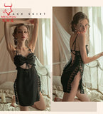 TJ large size sexy suspender skirt women's home nightgown