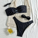 XS - L Polka Dot Bandeau Brazilian Bikini Women Swimwear Female Swimsuit Two-Pieces Bikini Set Bather Bathing Suit Swim V7711
