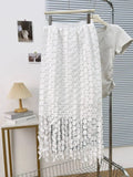 Dot Solid Minimalist Casual Skirt For Women High Waist Patchwork Zipper Irregular Hollow Out Skirts Female Fashion New OPM8