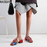 NASBAVI Out Outdoor Slippers Latest Luxury Shoes Women Designers Ladies Shoes and Sandals Wedding Shoes for Women Big Size 45 46