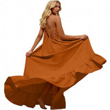 Women Fashion Oversized Dress For Womens Summer Trendy Solid Color Sleeveless Backless Dresses Beach Holiday Wear Sundress