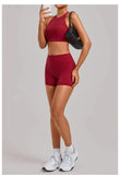 Women's Nude Yoga Sets Sports Cross Beauty Back Bra Hip-lifting Slim Fit Shorts Suits Running Fitness Workout Gym Sets
