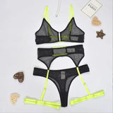 See Through Lingerie Set Temptation Sexy Underwear Lace Transparent Exotic Sleepwear Women Bra And Panty Garter Kits