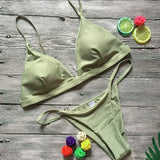 DEKA Women Sexy Solid Mini Micro Bikini Set Push-up padded Bra Thong Split Swimwear Female Bandage Bathing Suit Lacing Swimsuit
