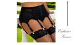 Ohyeah White Sexy Garter Belt Black Imitation Leather Lace Garter Suspenders Lingerie Hot Elastic High Waist Stocking Belt