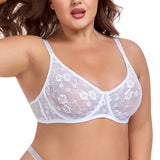 Ultra Thin Plus Size Womens Underwire Support Bra Adjustable Straps No Padding Comfort Leisure Sexy Brassiere