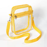 Women Clear Shoulder Bag Stadium Approved PVC Concert Transparent Purse Simple Crossbody Bag With Front Pocket Casual Handbag