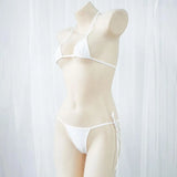 Sexy Mini Bathing Suit for Vacation Beach Women's Micro Triangle Bikini Set Halter String Side Tie Two Piece Swimsuit