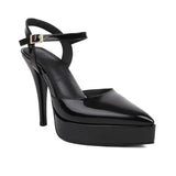 NASBAVI Women's Stilettos Platform Pointed Toe Pumps Shoes High Heels Pumps Ankle Strap Shoes Sexy Party Comfy Women Shoes