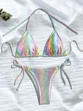 DEKA Colorful Snake Skin Halter Strappy Bikini Female Swimsuit Women Swimwear Two-pieces Bikini set Bather Bathing Suit Swim