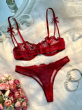 Sexy Lingerie Romantic Fancy Woman 2 Pieces Women Underwear Embroidery Cute Beautiful Bra And Panty Sets