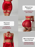 Toucheart Hot Lingerie Women Sexy Tassel Tempting Satin Spliced Mesh ip Skirt with Gloves Split Erotic Lingerie Sexy Underwear