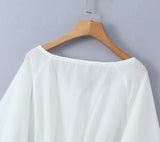 Foridol Tie Up Ruffles Lantern Sleeve White Blouse Women Spring Fashion Pelpum Top 2025 Summer O Neck Beach Casual Chic Blusa