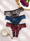 Lace Romantic Floral Thong Soft Women's Underwear G-string Comfortable Female Lingerie