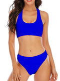 2026 Sporty Bikinis Solid Padded Swimsuit Women Vintage Swimwear Female Bathers Bathing Swimming Swim Suit Beachwear