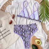 Bikini 2026 Sexy High Waist Snakeskin Print Tie Dye Swimwear Swimsuit Women Bikinis Set Bathing Suit Beach Bikini Female Push Up