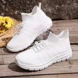 Breathable White Sport Sneakers Women Plus Size 43 Mesh Platform Running Shoes Woman 2026 Soft Thick Sole Walking Shoes Ladies