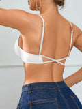 Everyday Women's cross-strap backless bra Front closure push-up bra for small breasts Seamless invisible heart-shaped cup bra
