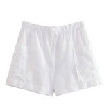 Foridol Casual 2 Pcs Shorts Women Set Linen Cotton Pink Oversize Buttons Shirt+shorts Outfits Summer Autumn White Fashion Set