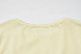 Woman Clothing Letter Print Short T-shirts Y2K Streetwear 2026 Summer O-neck Slim Fit Crop Tops Vacation Beach Tees Light Yellow
