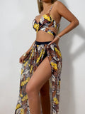 3 Pieces Strappy Bikini 2026 Women Push Up Swimsuit Sexy Swimwear Female With Beach Dress Bathers Bathing Swimming Swim Suit