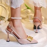 Women's Sandals Fashion Metal Trim Women's Summer New  Dress Women's Heels Shoe