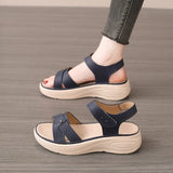 New Summer Women Sandals Flat shoes Woman Light Comfortable Leather Women's Open-toe Sandals Fashion Casual Hook Loop