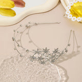 AWAYTR New Fashion Luxurious Snowflake Rhinestones Hairbands Sweet Flower Headband for Women Girl Hair Accessories