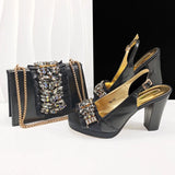 doershow  Lastest Italian Design Fashion Style Ladies Shoes with Matching Bag Set 2025 Nigerian Shoes and Bag Set HFG1-2