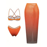 S - XL 3PCS With Skirt Underwired Bikini Female Swimsuit Women Swimwear Bather Bathing Suit Swim Three-pieces Bikini set K8080