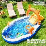 Backyard Toddler Pool With Water Slide Sprinkler Inflatable Play Center