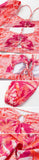 Retro One Piece Swimsuit with Skirt Shoulder Strappy Floral Print Women's Slimming Bathing Suit Beach Wear