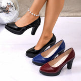 High Heels Shoes Women White Wedding Shoes Thick High Heels Fashion Party Pumps Footwear Black Red Big Size